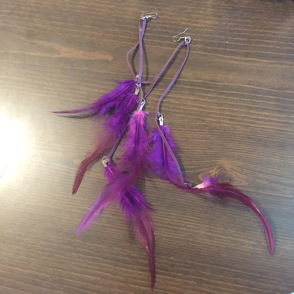 Feather and Leather Earrings